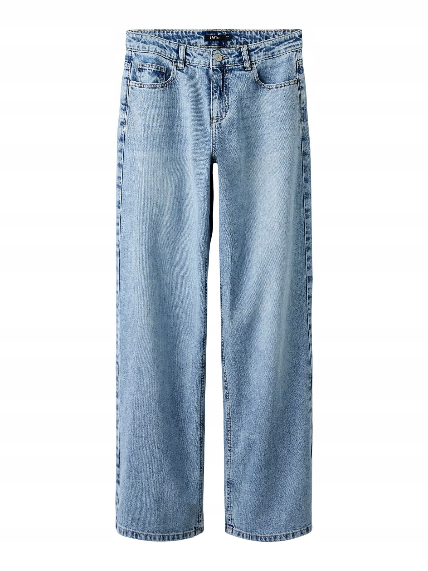 Jeansy dziewczęce Lmtd Nlfbett Light Blue Denim 164 szerokie nogawki