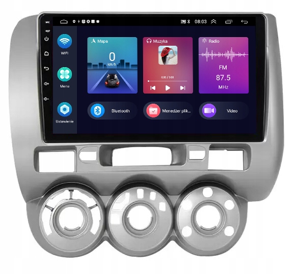 Gps A Android Rádio Navigace Bt Honda Jazz 2001-2008 Carplay 4GB 64GB