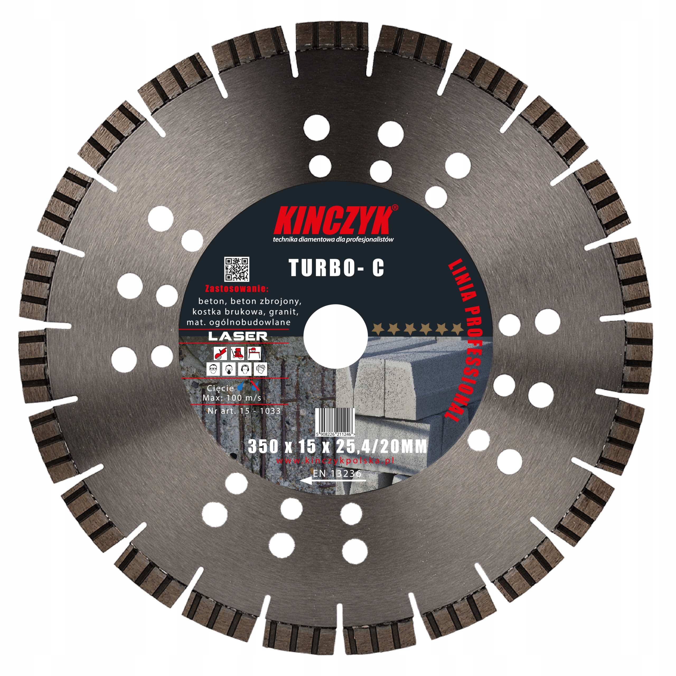 Kinczyk Tarcza Diamentowa Turbo-c 350X15X25,4MM