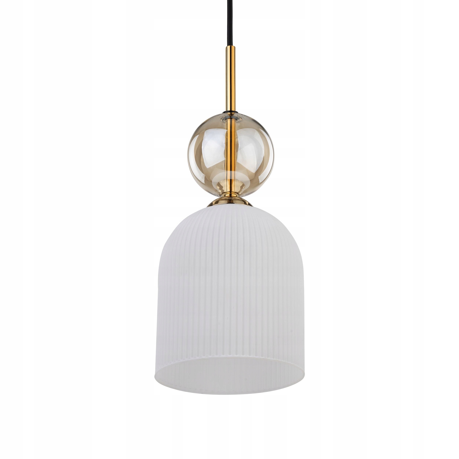 Lampa wisząca żyrandol do sypialni salonu szkło ryflowane Sophia Cognac