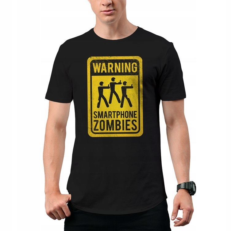 

Koszulka T-Shirt Warning Smartphone Zombies M