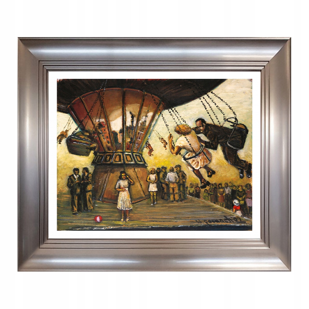 Kolotoč obraz W. Pernach DonumArtis s rámem ze saténu