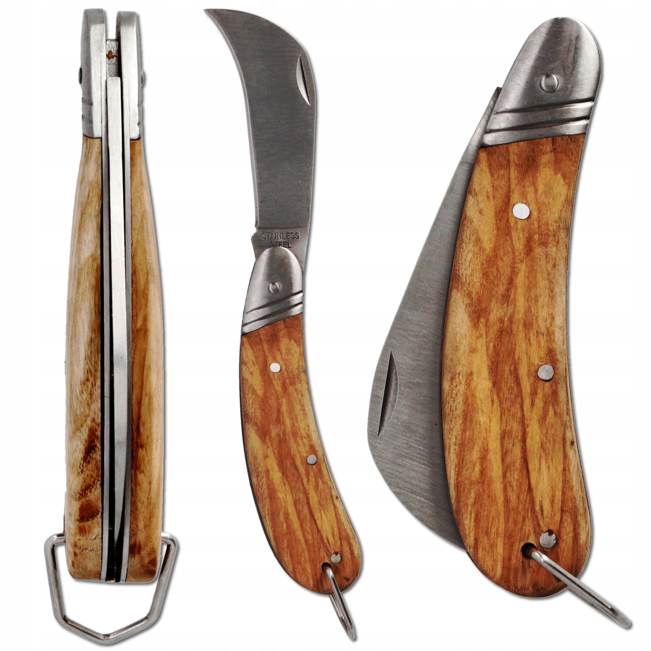 FORESTER NÓŻ ogrodniczy sierpak do GRZYBÓW STAL NIERDZEWNA