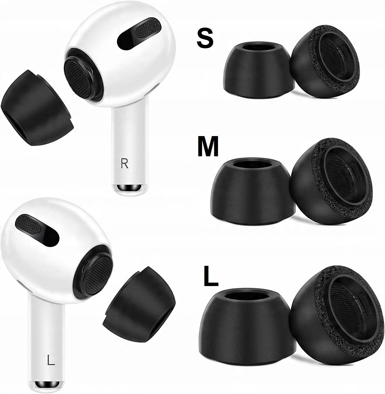 

Czarne Gumki Nakładki Douszne Airpods Pro S*m*l