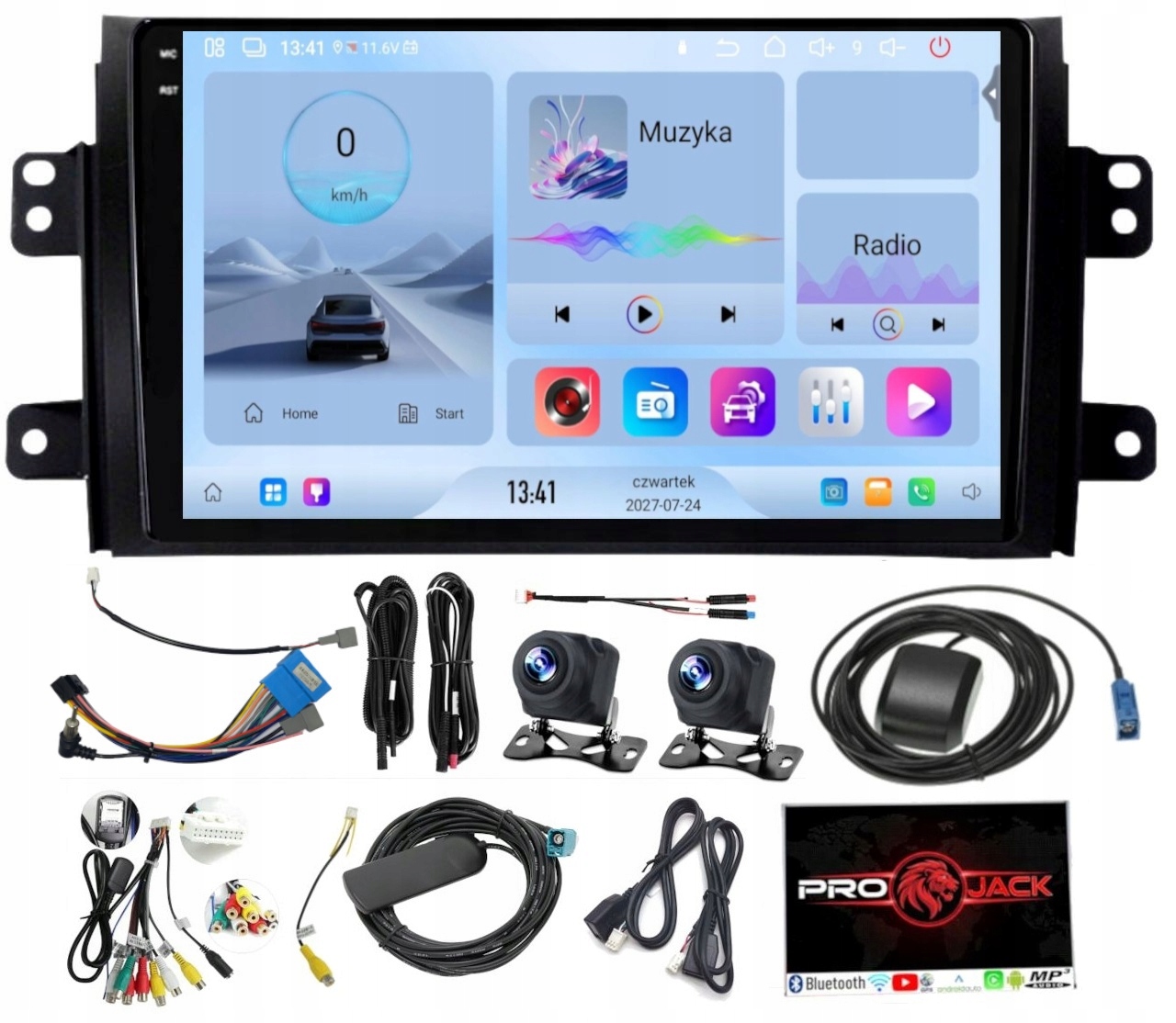 Rádio Navigácia Carplay Gps Android Bt Suzuki SX4 2006-2013 4GB 64GB Sim