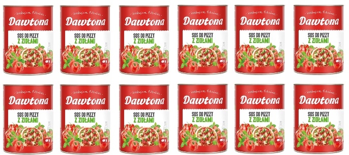 Levně 12 x 400 g Dawtona Omáčka na pizzu s bylinkami Karton