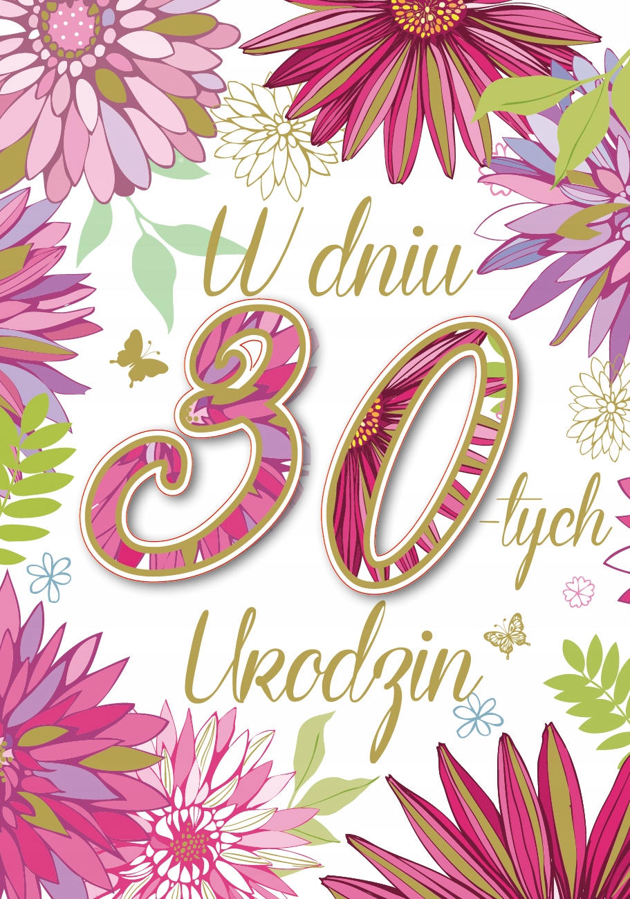 

Kartka urodzinowa na trzydziestkę 30 urodziny Girl
