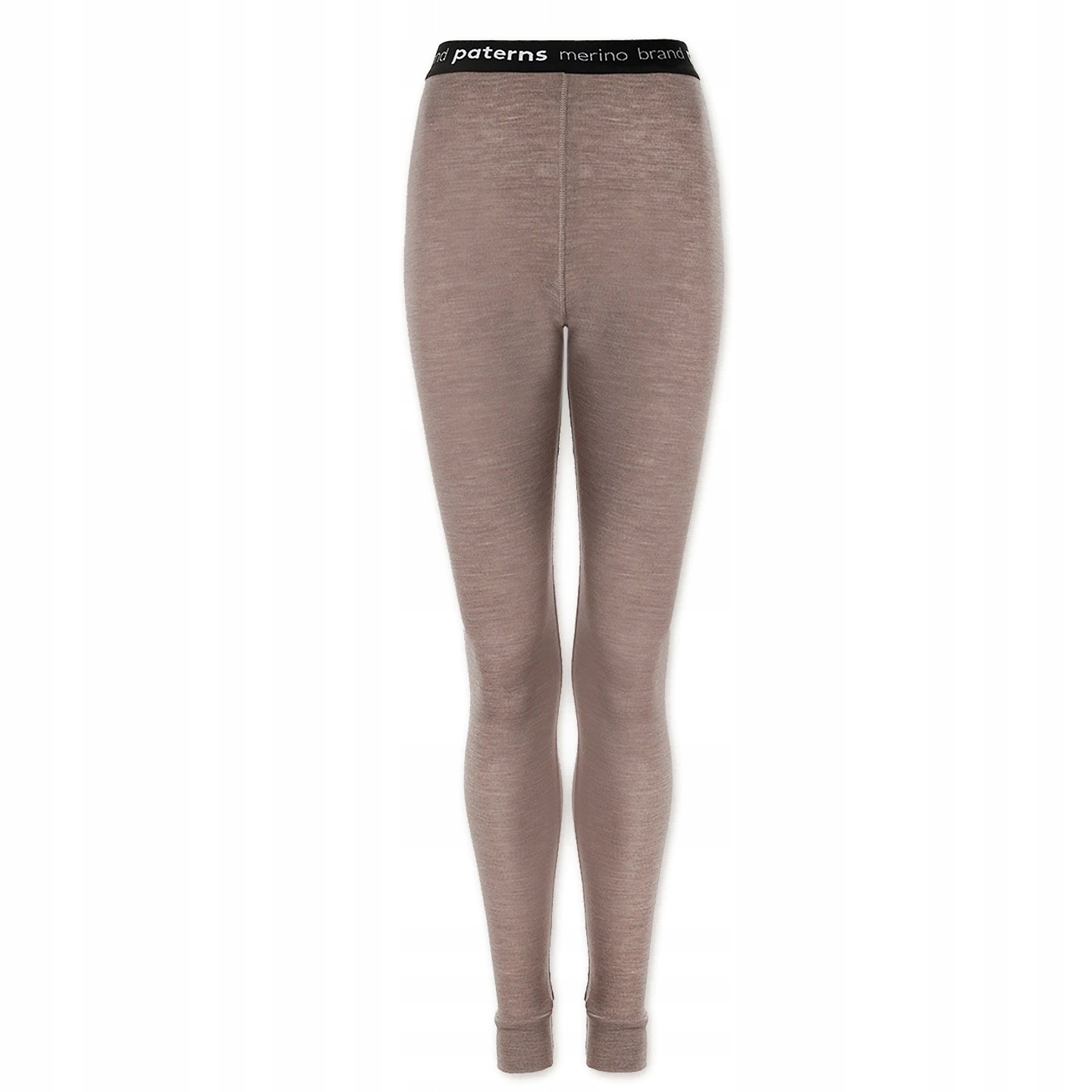 Legginsy termoaktywne damskie z wełny merino 100% beżowy melanż L