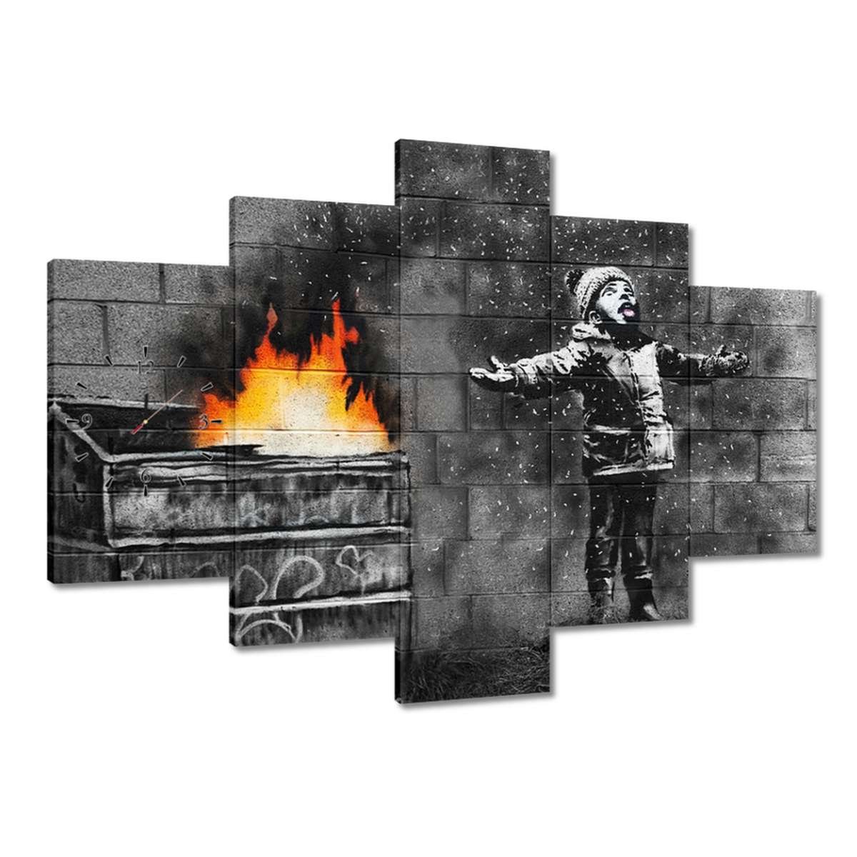 Hodiny 150x105 Banksy Sneh Smog