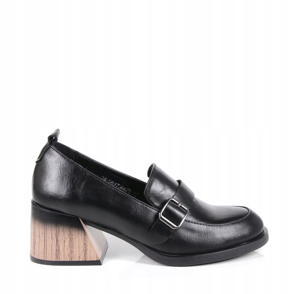 DAMSKIE MOKASYNY NA SŁUPKU BUTY ELEGANCKIE CZARNE Marka VINCEZA