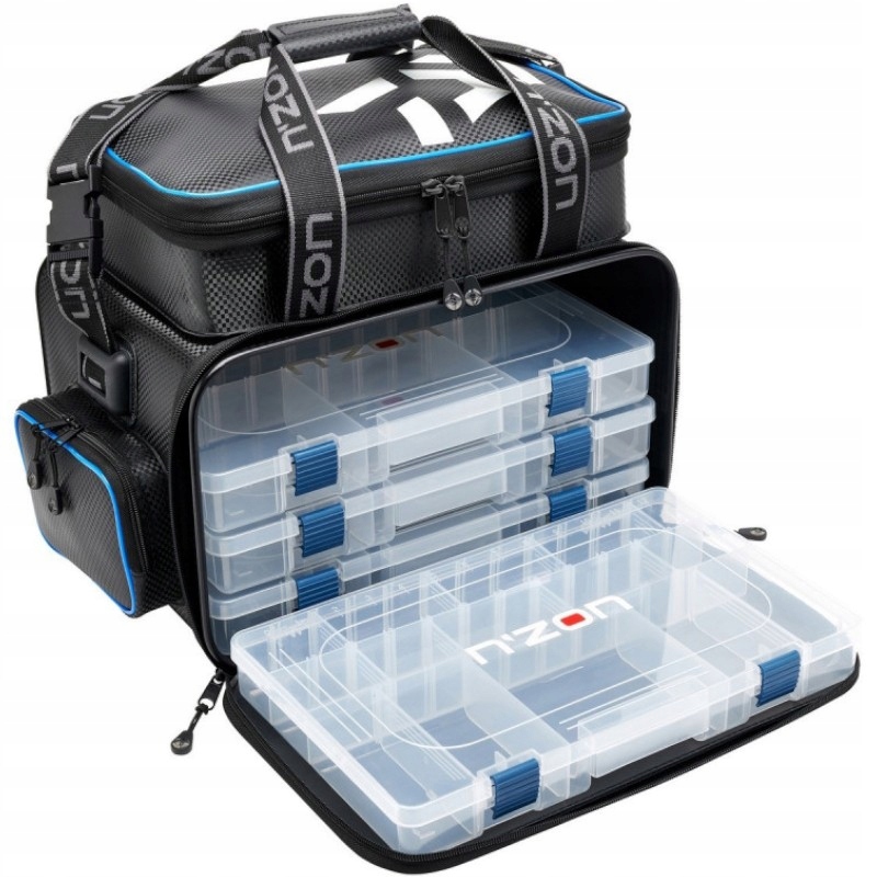 Torba Wędkarska Na Akcesoria Z Pudełkami Daiwa N'Zon Eva 4 Box Feeder Bag L Kolor czarny