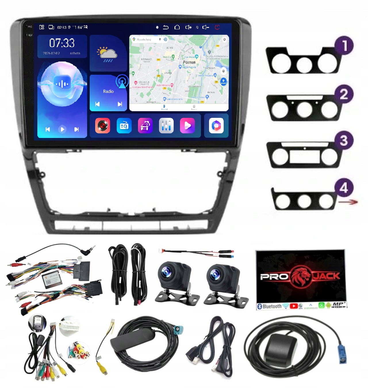 Rádio Navigácia Carplay Android Škoda Octavia 2 2004-2013 6GB 128GB Sim