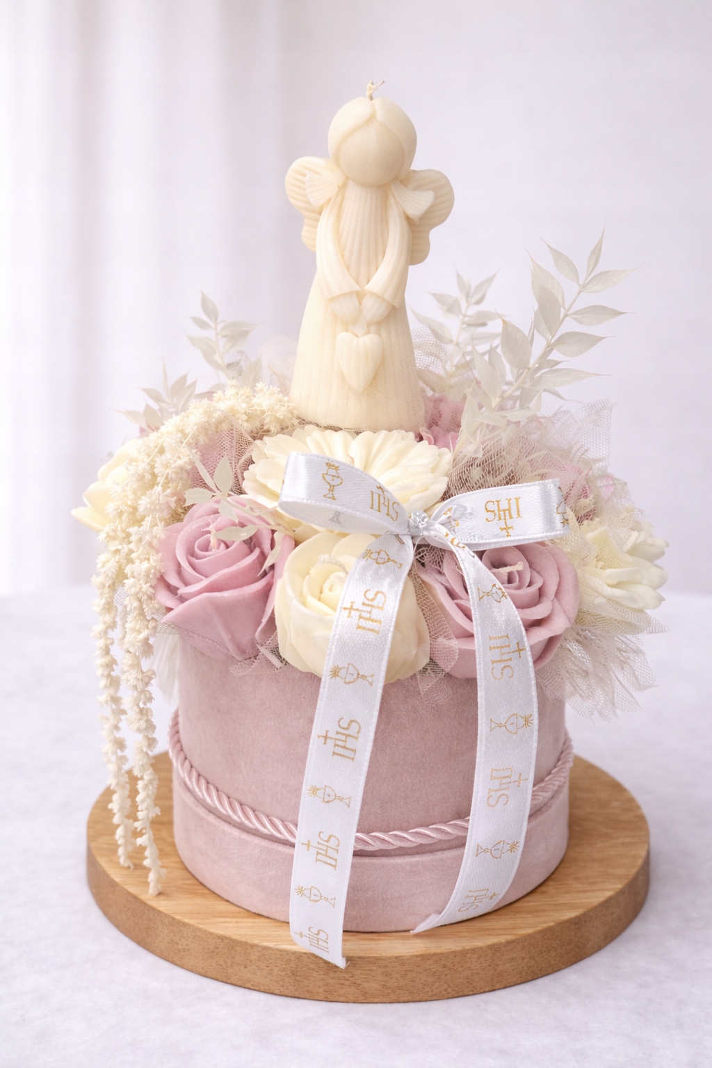 Dárek na svaté přijímání pro dívku, dárek, kytice ze svíček, věčná kytice