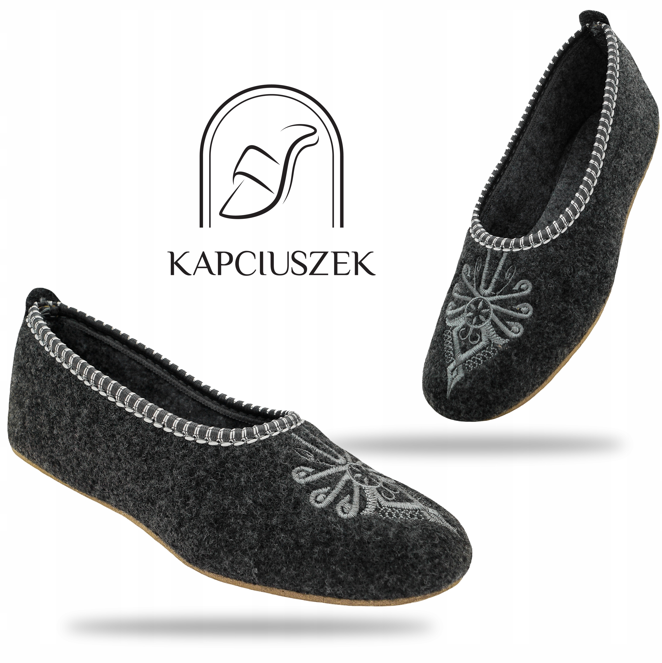 Pantofle domowe Baleriny Filcowe Kapcie Niskie Marka inna