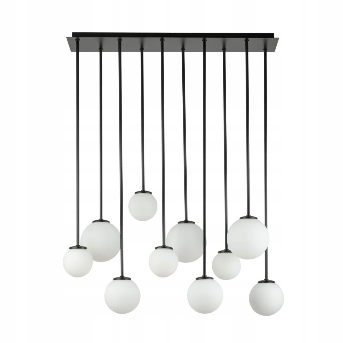 Bielo-čierna závesná lampa mliečne sklenené gule Tulia 10 Sigma Lighting