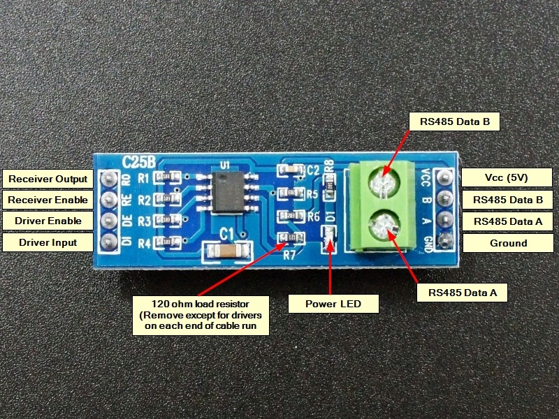 MAX485 Moduł konwerter TTL UART RS485 dla Arduino Kod producenta Konwerter MAX485 UART - RS485