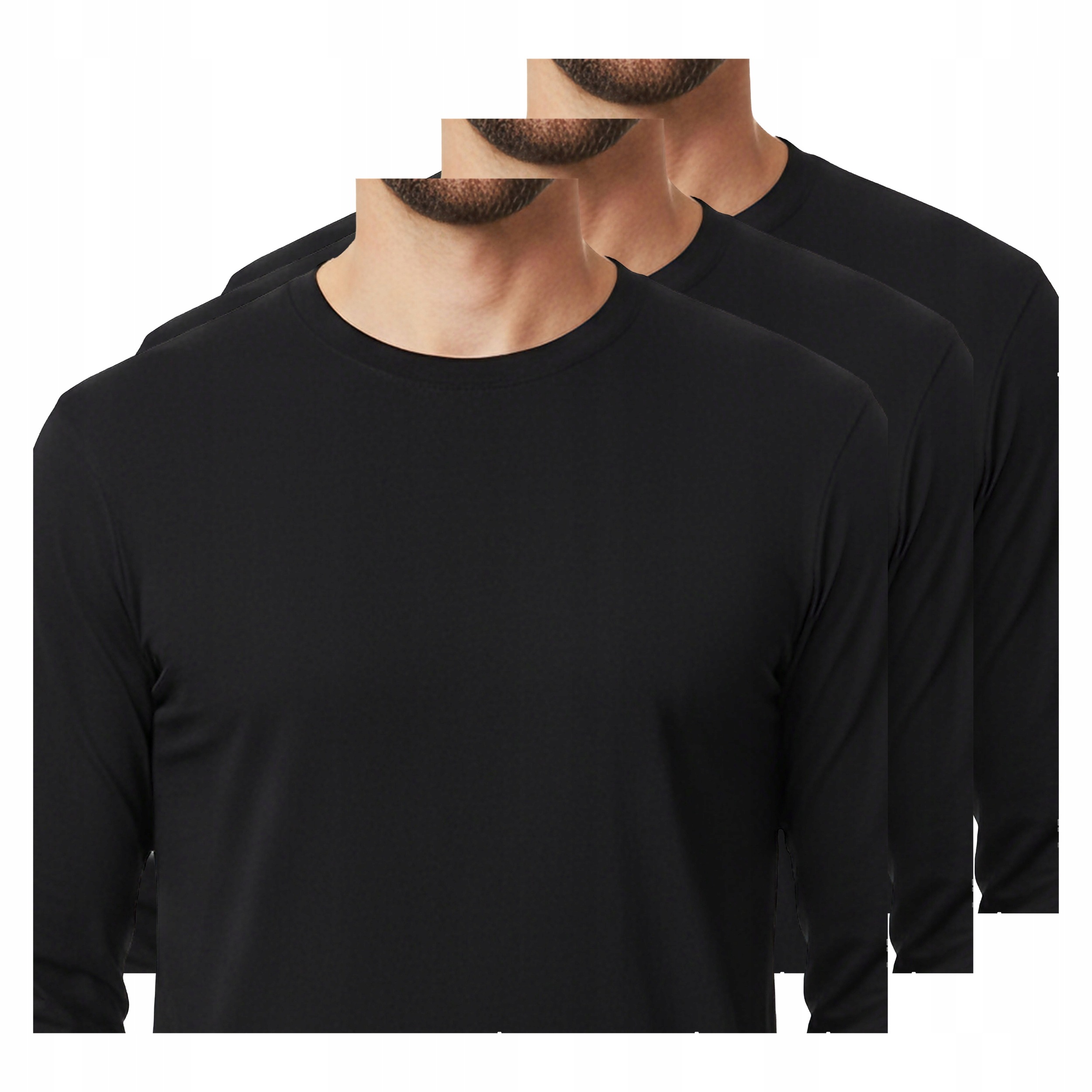 3x Černá tričko pánské s dlouhým rukávem Longsleeve Tsra 170 Ls Jhk Bk 3XL