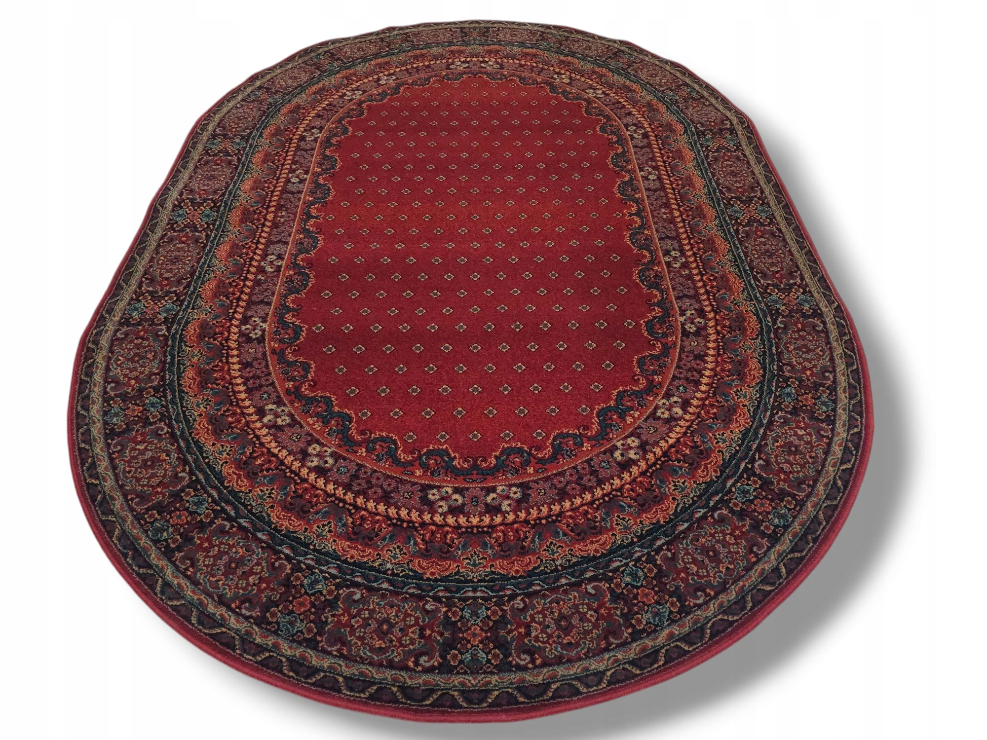 Dywan Polonia Baron dywilan 200x300 burgund 100% wełna styl kolonialny owal