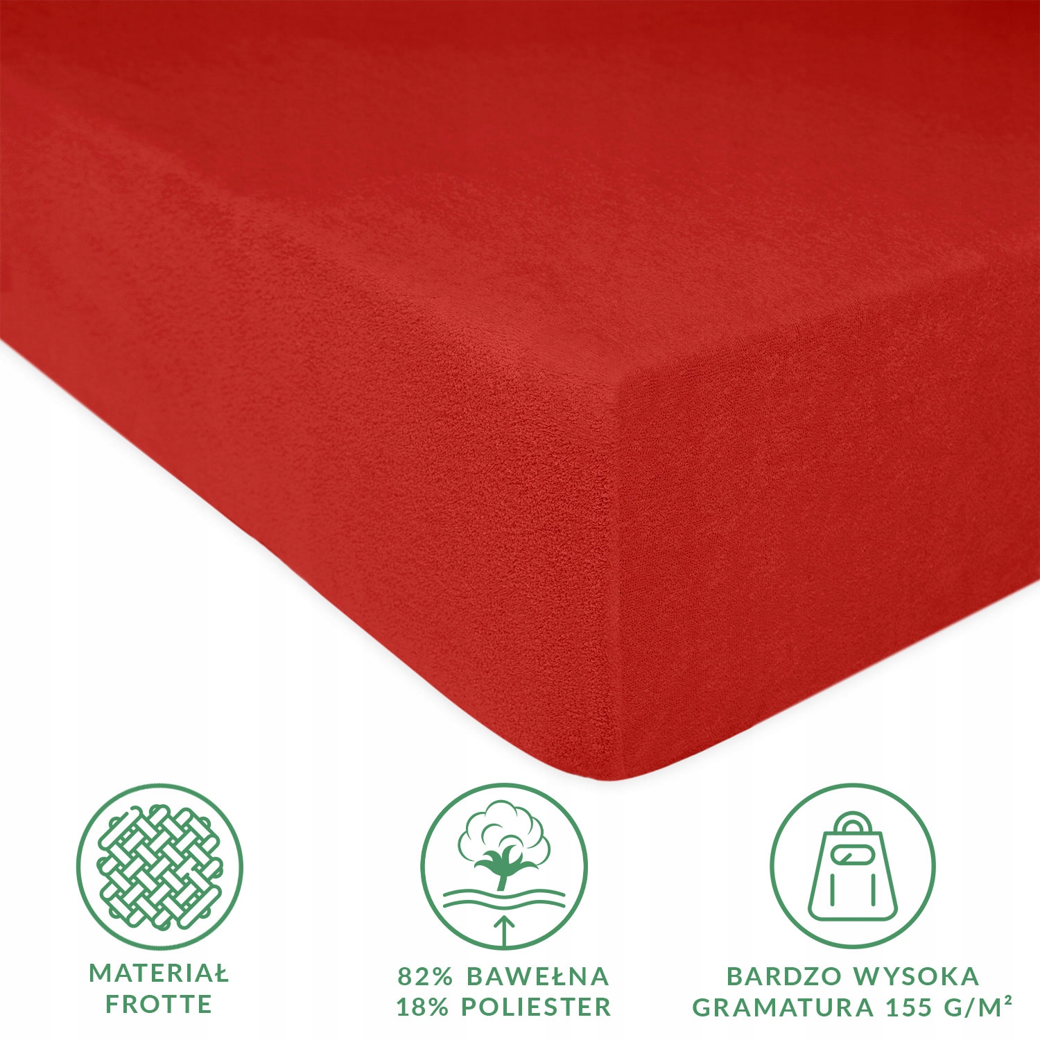 Prześcieradło z gumką 120x200 frotte BAWEŁNIANA FROTA barwa kolor czerwony Marka Darymex