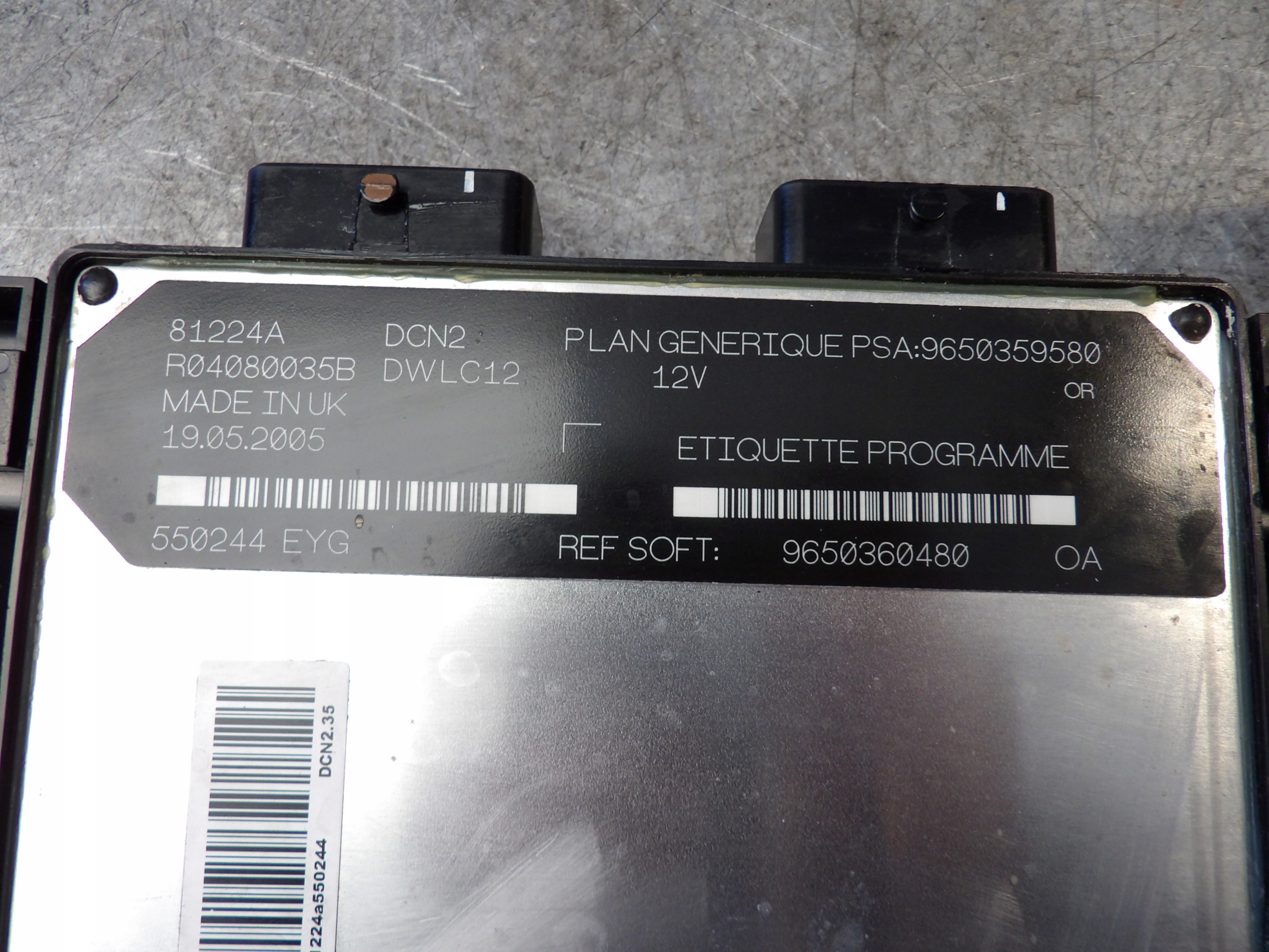 Citroen Berlingo computer, control unit 9650359580 9650360480 R04080035B