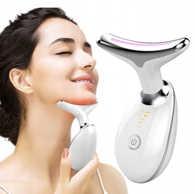 Masażer twarzy i szyi liftingujący ujędrniający soniczny masaż Ems wibracja