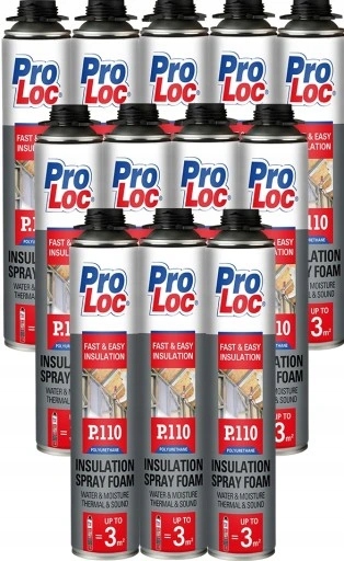 12ks Termoizolačná striekacia pena Pur ProLoc P110 Zateplenie 850ml