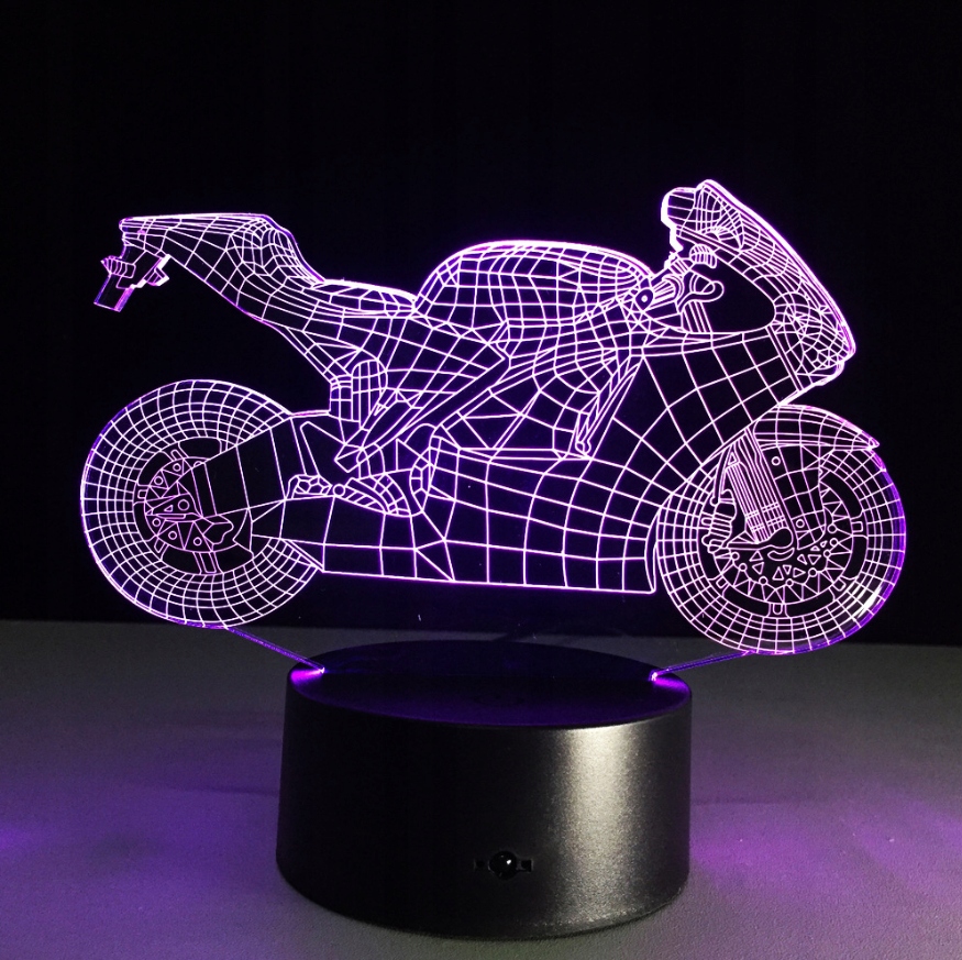 Lampka 3D LED MOTOR MOTOCYKL USB + PILOT EAN (GTIN) 5906076258121