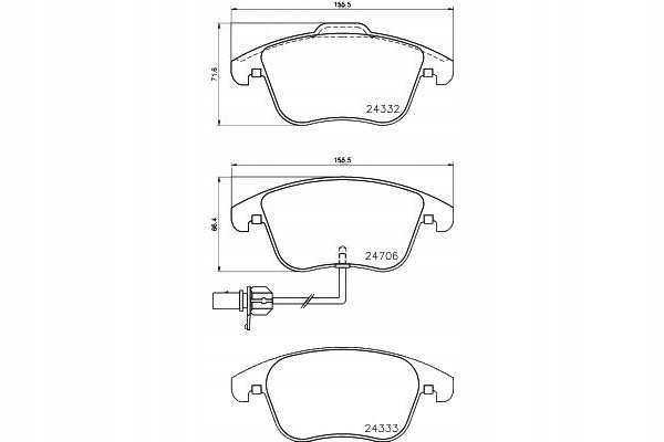 Textar Brzdové Destičky Vw Přední A4/A5 07- Kotouč 314MM Asistent řidiče #28