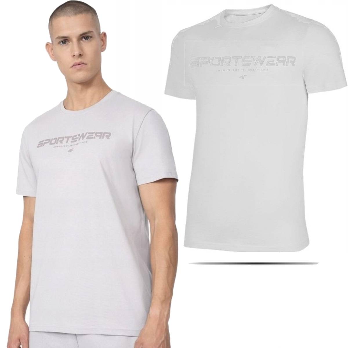 

4F Koszulka Męska Basic T-shirt Bawełniana r. L