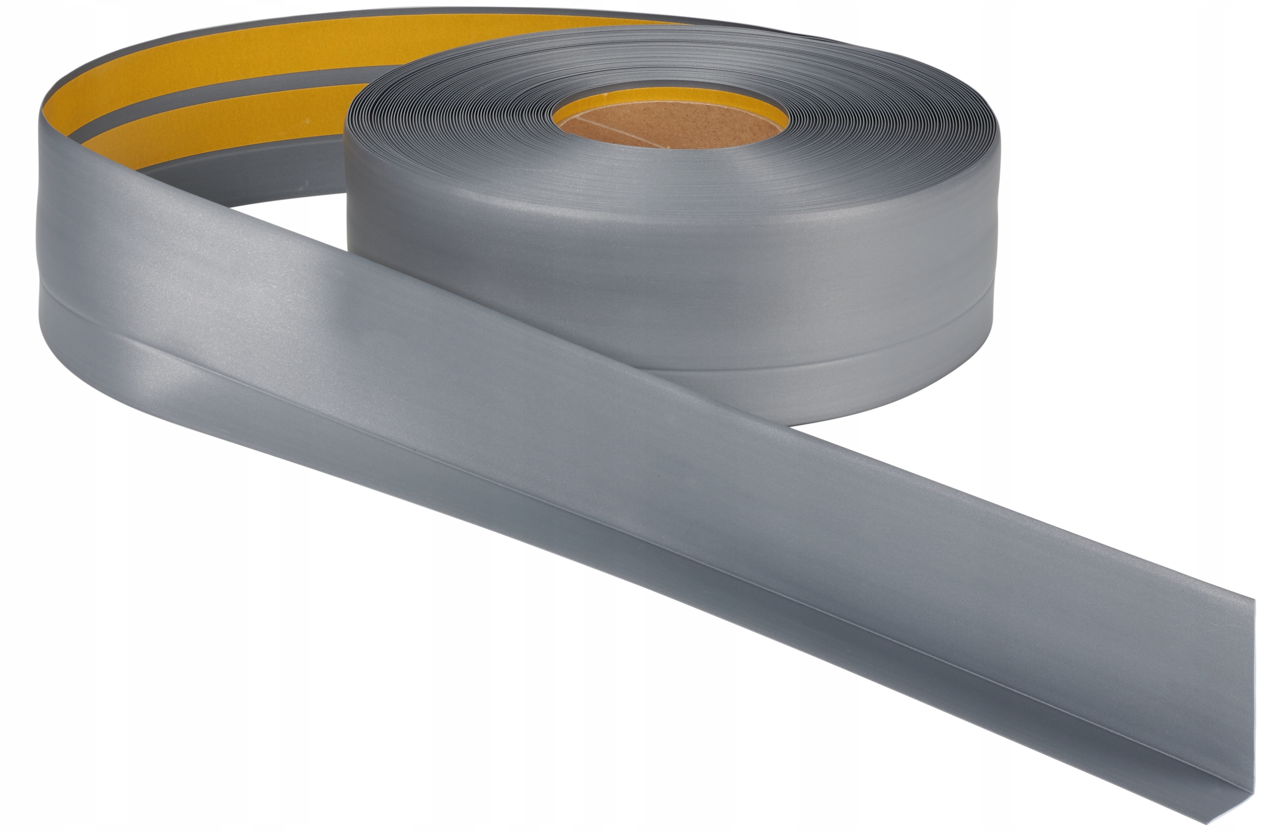 Pvc Podlahová Lišta 50x20 mm Šedá Metalická 25 m Elastická gumová soklová lišta