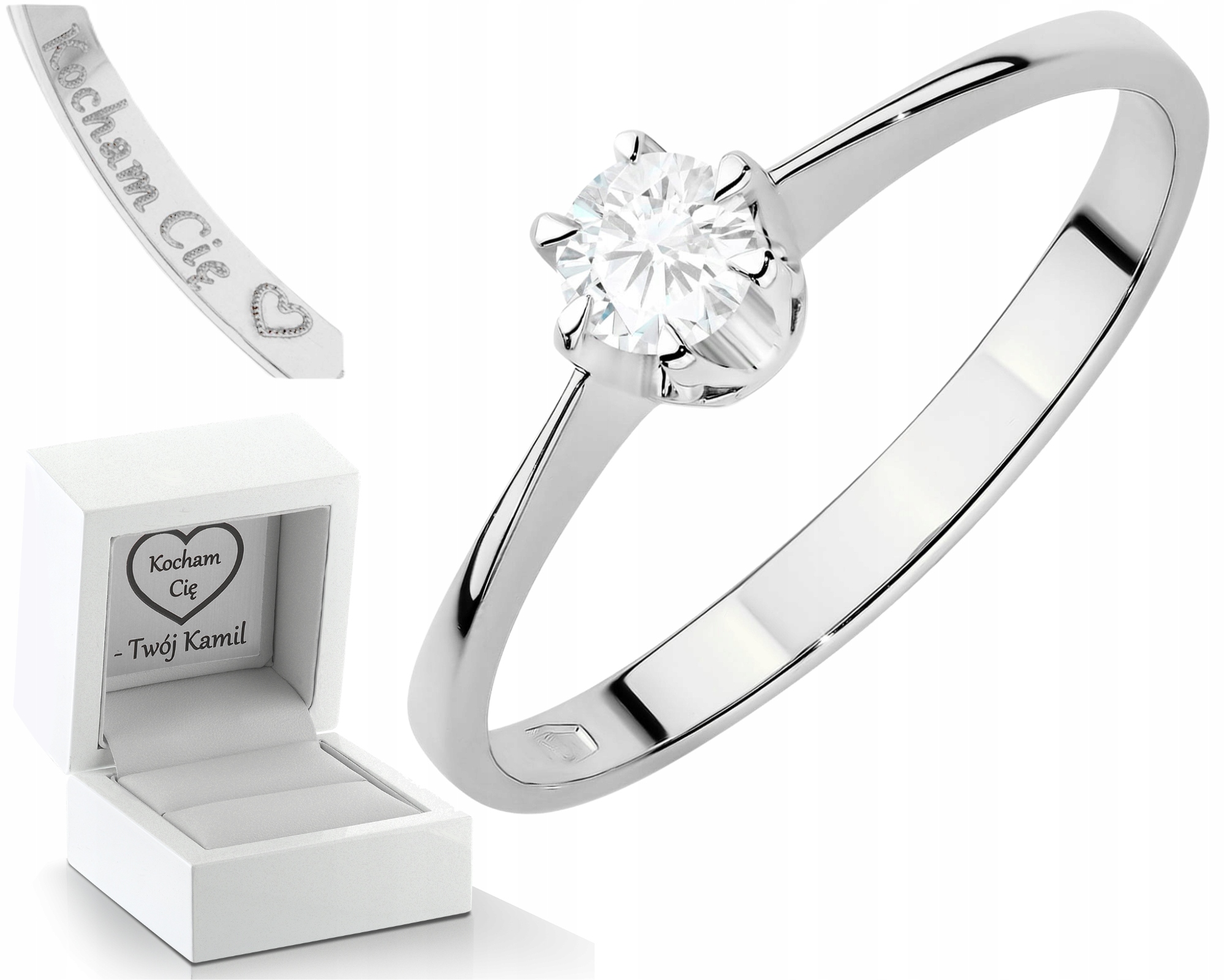 Bílé Zlato Laboratorní Diamant Prstýnek 585