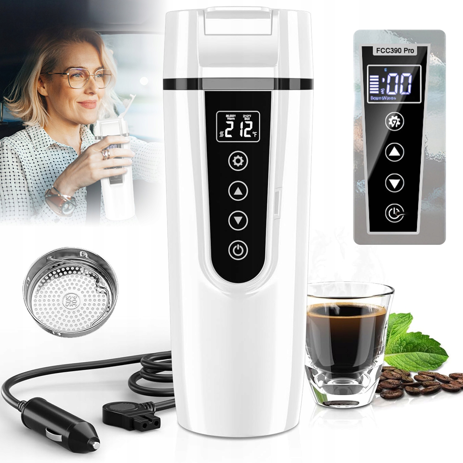 Přenosný Cestovní Mini Topný Hrnek Cestovní Rychlovarná Konvice 450 ML