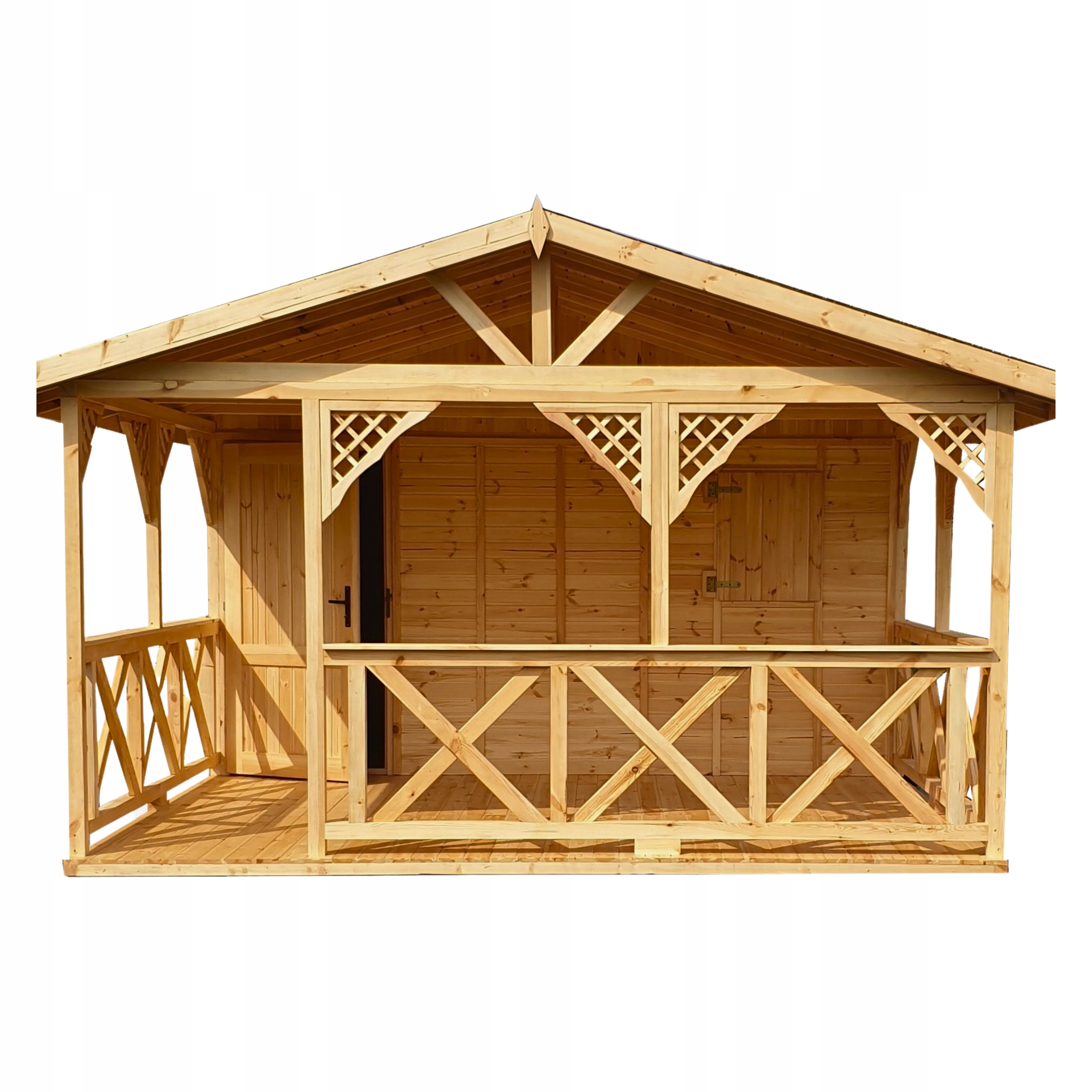 Domek Drewniany Ogrodowy Letniskowy Altana 6x4m KOMPLETNY Drewno Sosnowe