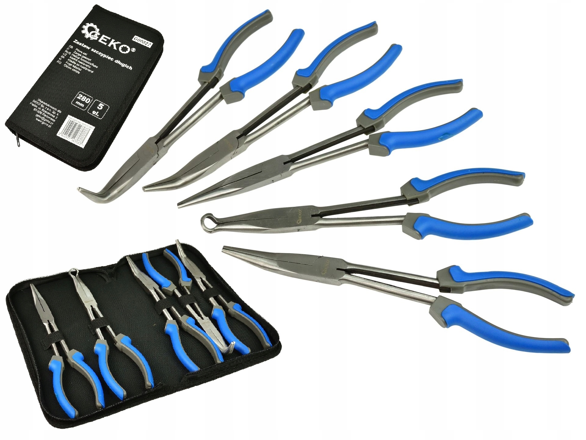Zestaw Szczypiec Długie Szczypce Warsztatowe 280MM 5EL. Geko