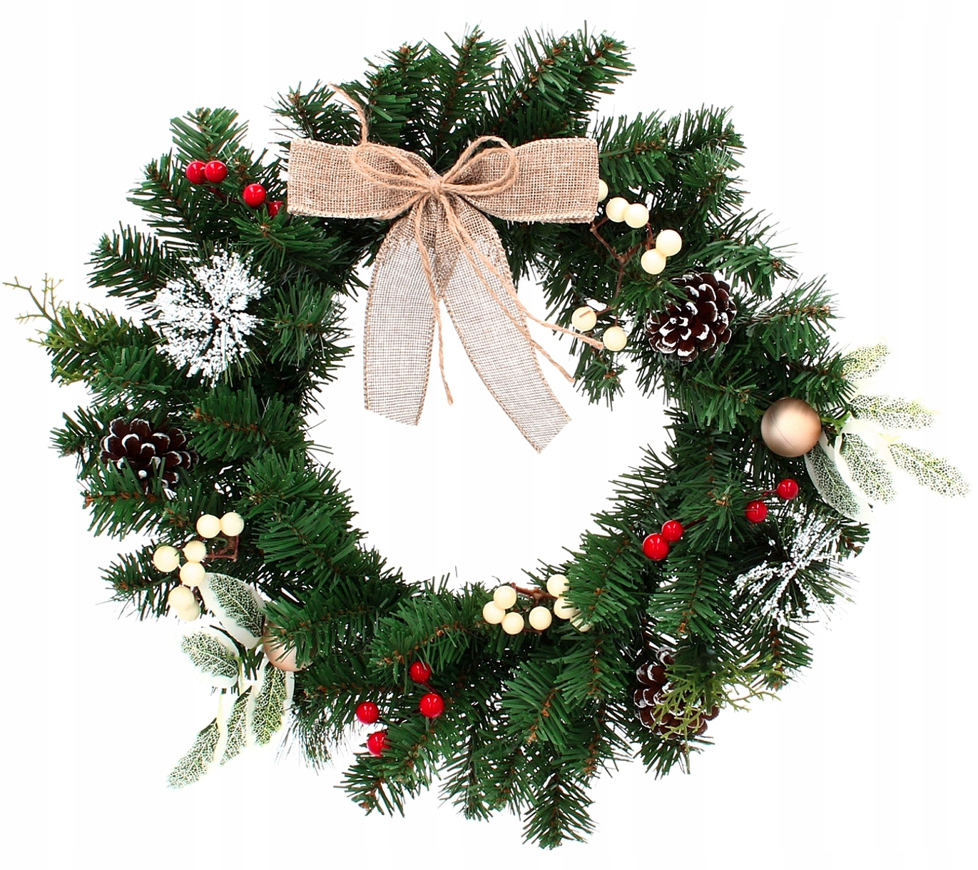 WIENIEC ŚWIĄTECZNY STROIK NA DRZWI 40cm GIRLANDA