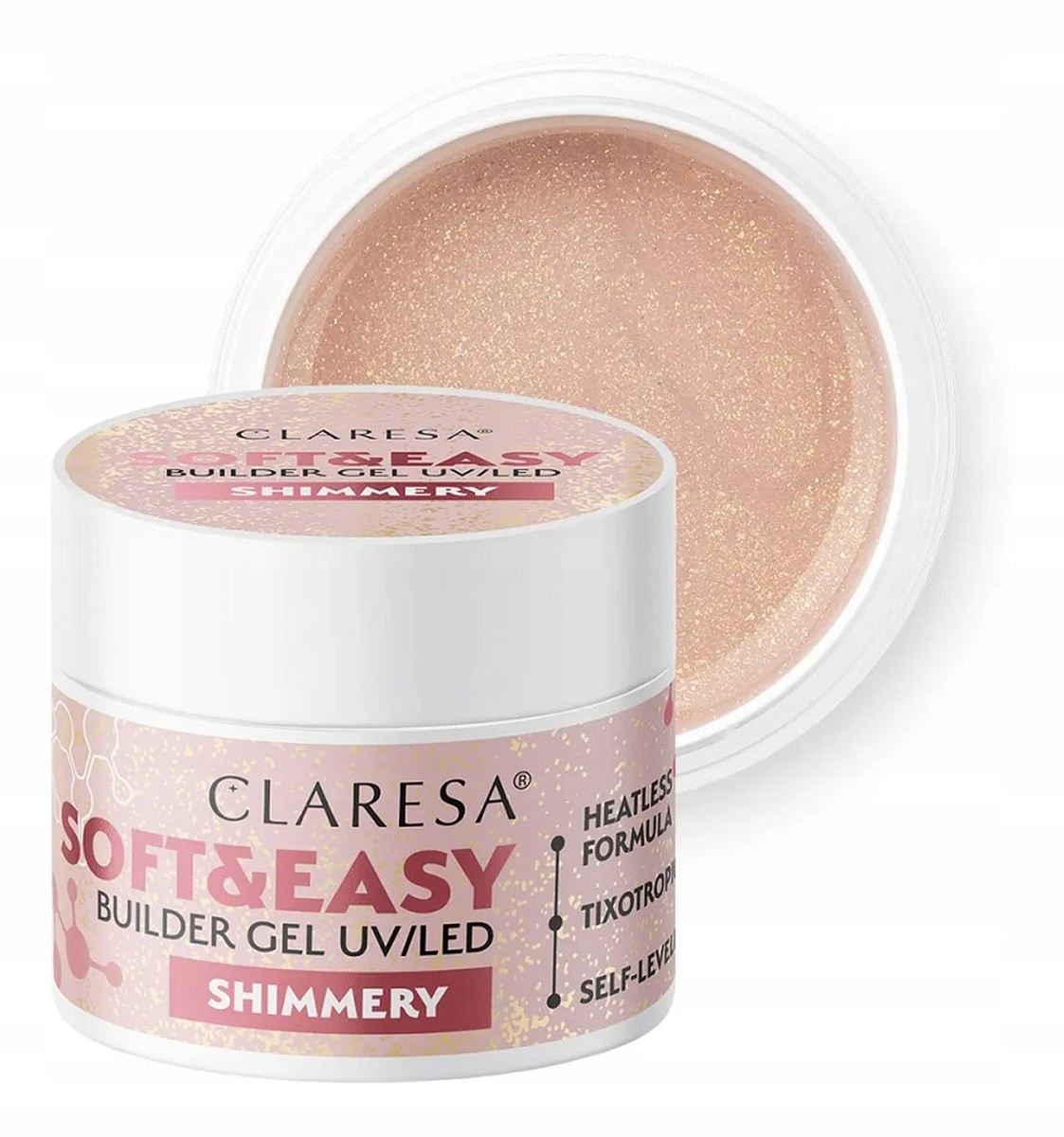 Claresa Soft & Easy Stavební gel na nehty 90 g Shimmery (5)