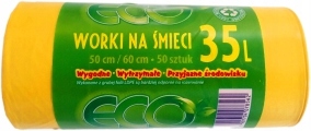 

Worki na śmieci odpady Eco Ldpe 50szt żółte 35l