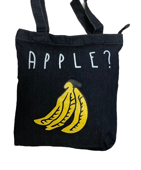 CIEMNY DENIM TORBA TOREBKA SZHOPERKA BANANY