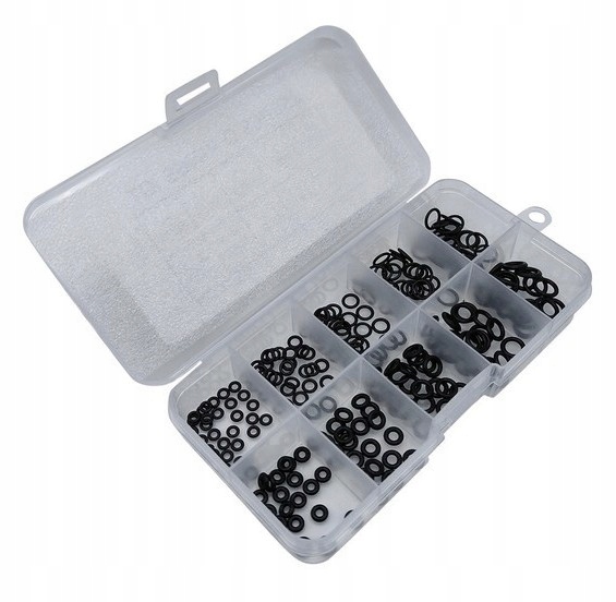 Zestaw uszczelek 250szt Uniwersalne O-ringi podkładki gumowe przelotk