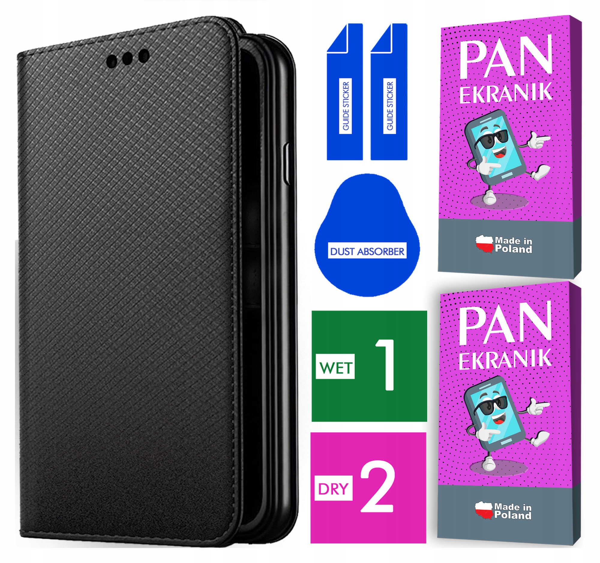 ETUI Z KLAPKĄ NA TELEFON SAMSUNG GALAXY A41 CASE + SZYBKA SZKŁO HARTOWANE