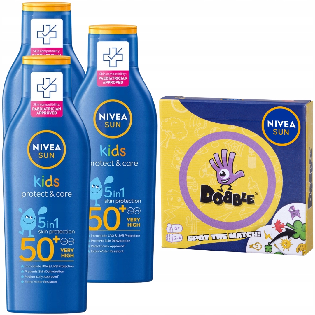Nivea Sun Balzám na opalování pro děti Kids Protect Care 3x200 ml Dárek