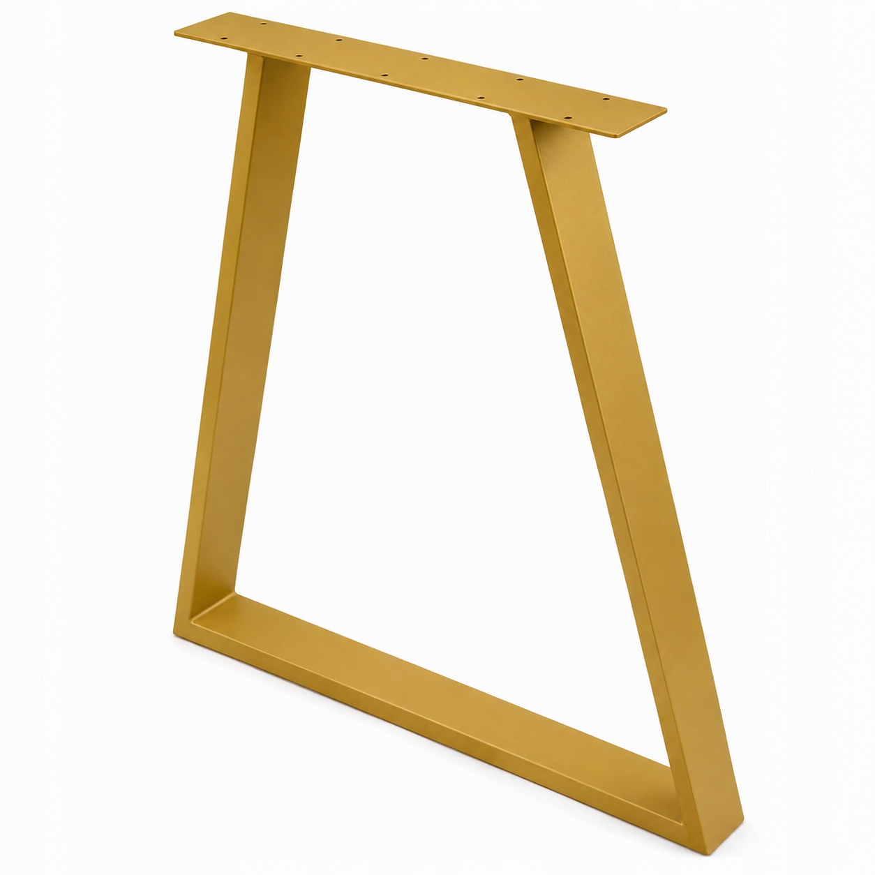 Kovová noha typu trapéz na stůl, psací stůl, loft, zlato, 72 cm, profil 8x2