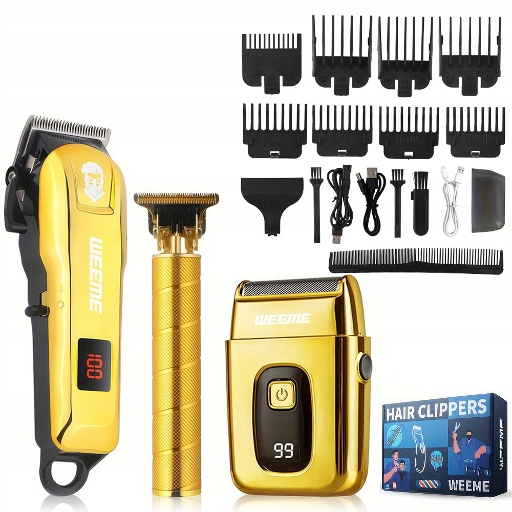 Profesionální Bezdrátový Zastřihovač Vlasů Wet&dry Usb Sada 11V1