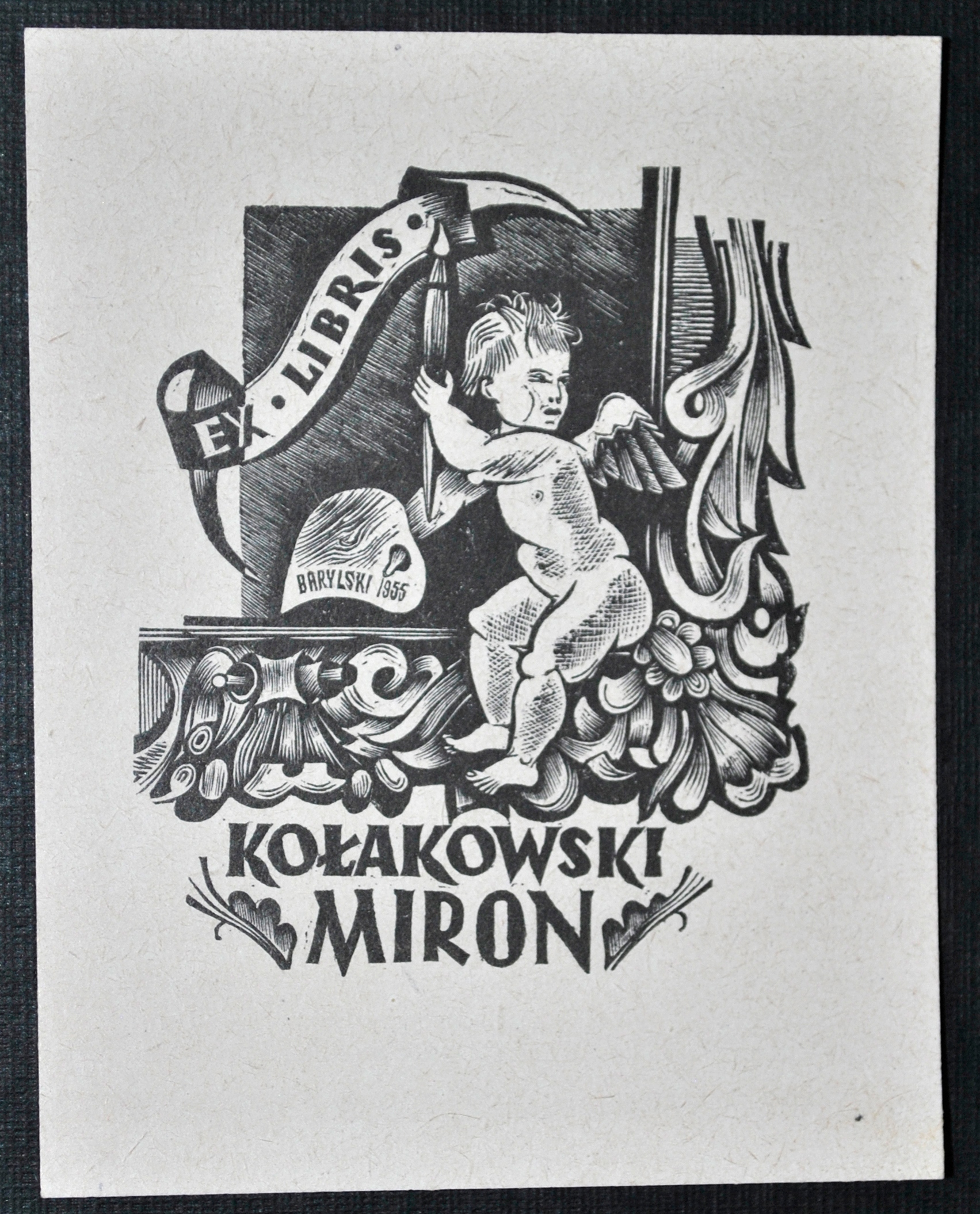 *KP* Barylski Wojciech - Ex libris Kołakowski Miron (1955)