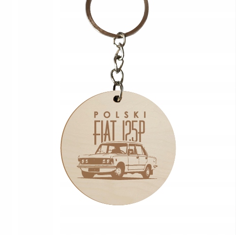 

Brelok drewniany grawerowany Duży Fiat 125p