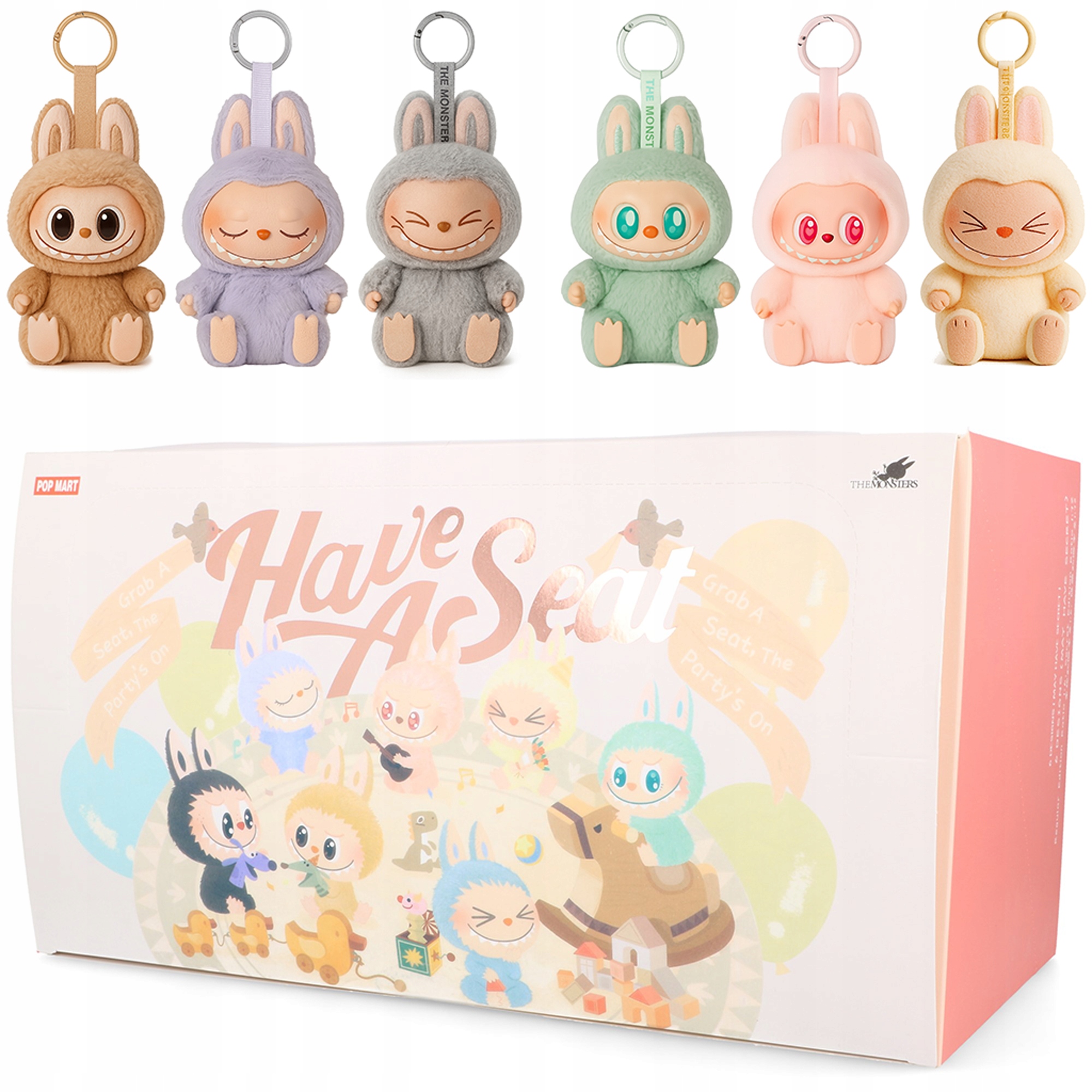 MASKOTKA LABUBU HAVE A SEAT ZESTAW 6 SZT LALKA BRELOK PLUSZAK