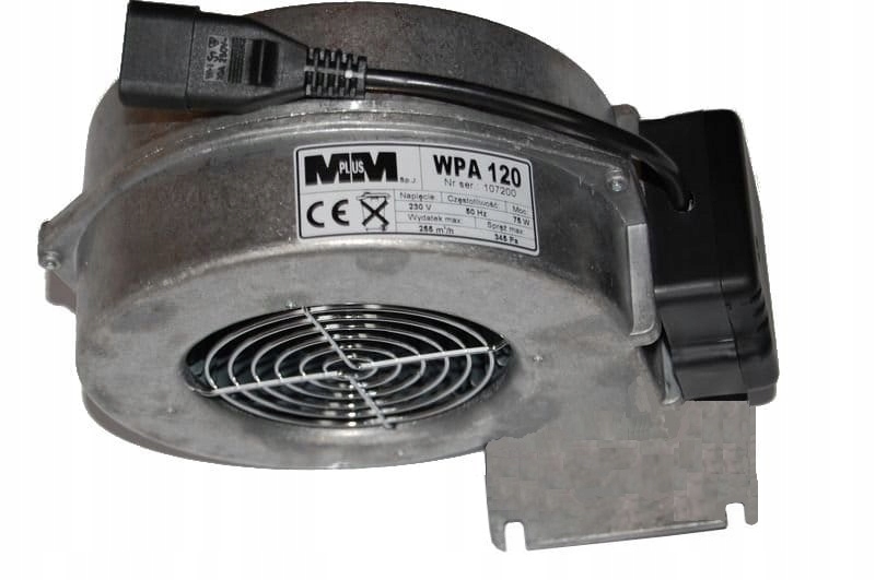 Wentylator dmuchawa WPA 120 + wtyk kotła pieca