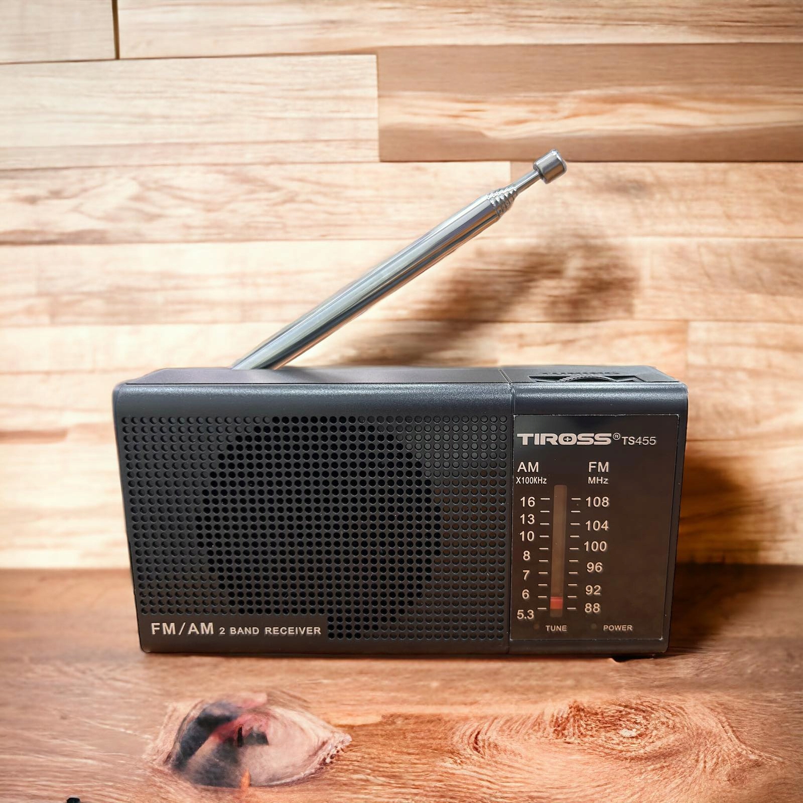 RADIO PRZENOŚNE Mini Małe FM AM TS 455 + Baterie TIROSS Marka Tiross