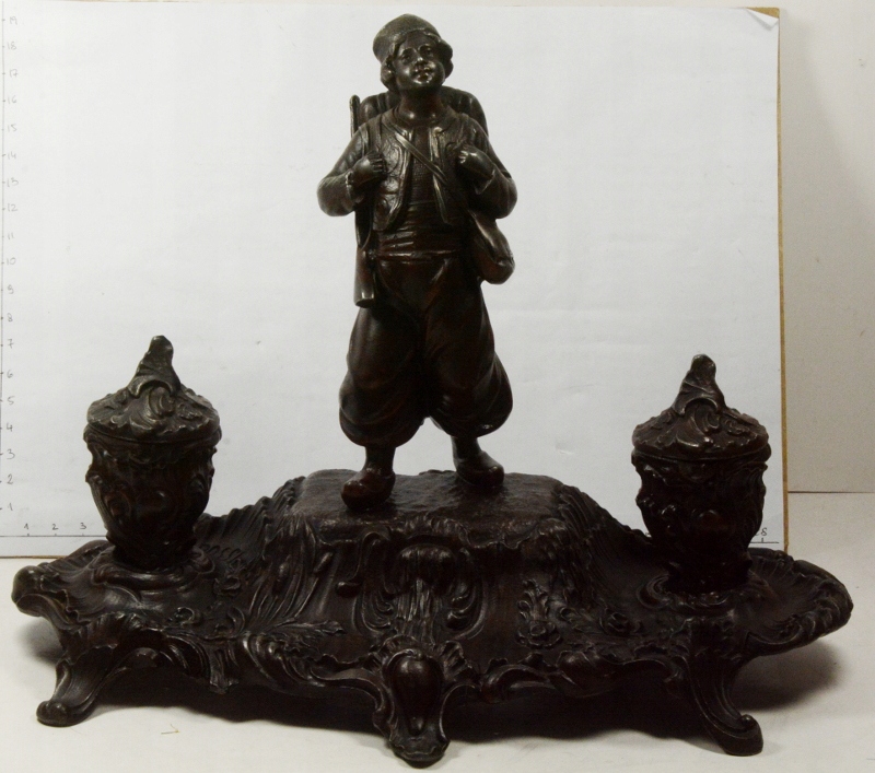 STARY KAŁAMARZ CYNA/MIEDŹ / BRĄZOWIONY