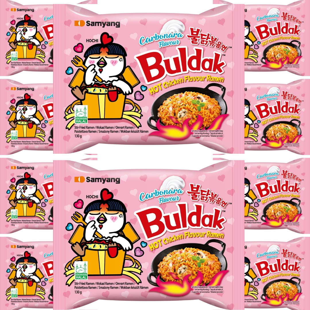 Levně 10x Polévka Buldak Carbonara Těstoviny Ramen Ostra 130 g SamYang